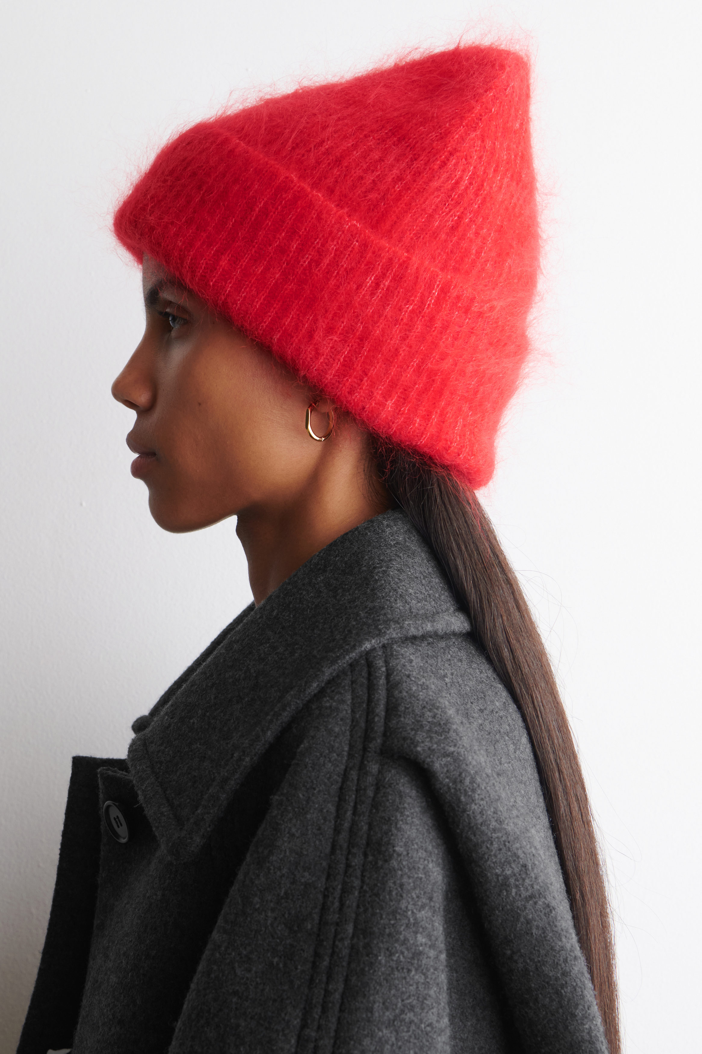 Ribbed Mohair Beanie
