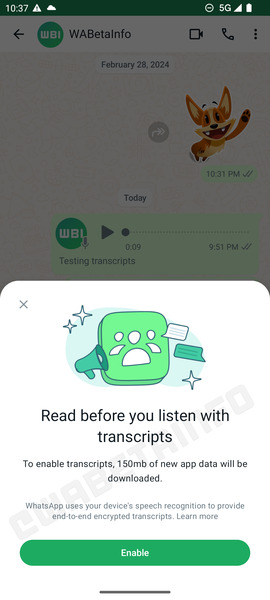 WhatsApp Voice Note Transcription