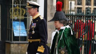 Princess Anne, The Princess Royal arriving with Vice Admiral Sir Timothy Laurence at the coronation