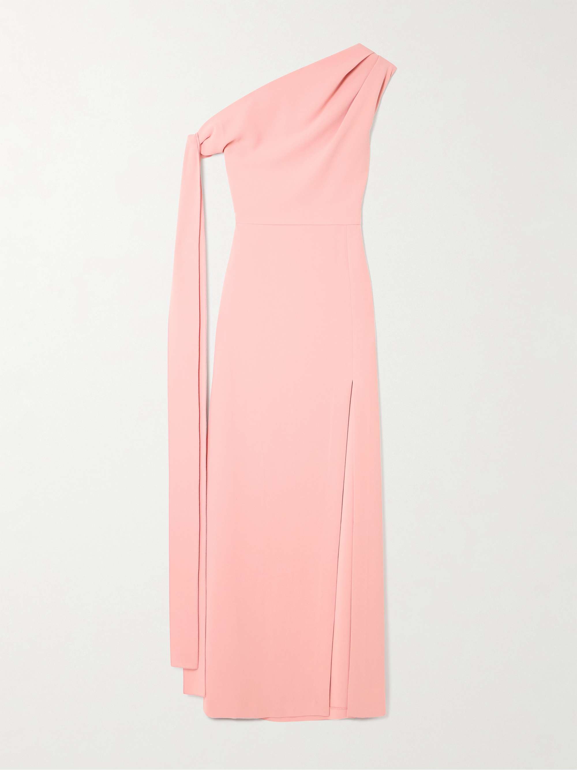Irina Tie-Detailed One-Shoulder Crepe Gown