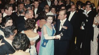 Queen Elizabeth II and Prince Philip, dancing at a state ball at the palace in Valletta during a Commonwealth Visit to Malta, 16th November 1967. (Photo by Hulton Archive/Getty Images)