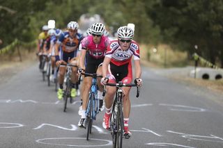 Robert-Jon McCarthy leads up the climb.