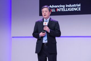 Ernest Zhang, President of Global Partner, Commercial & Distribution, Enterprise Sales, Huawei, is delivering an opening speech