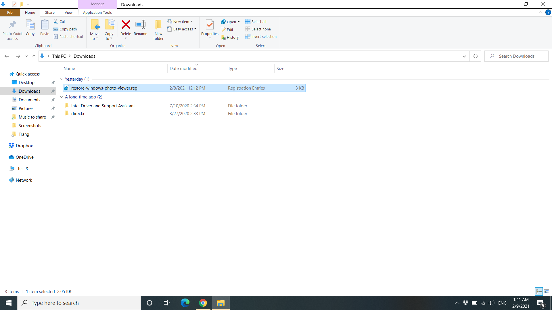 Màn hình tệp và thư mục Windows 10
