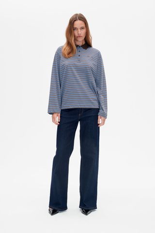 Jeanni Top | Java Polo Stripe