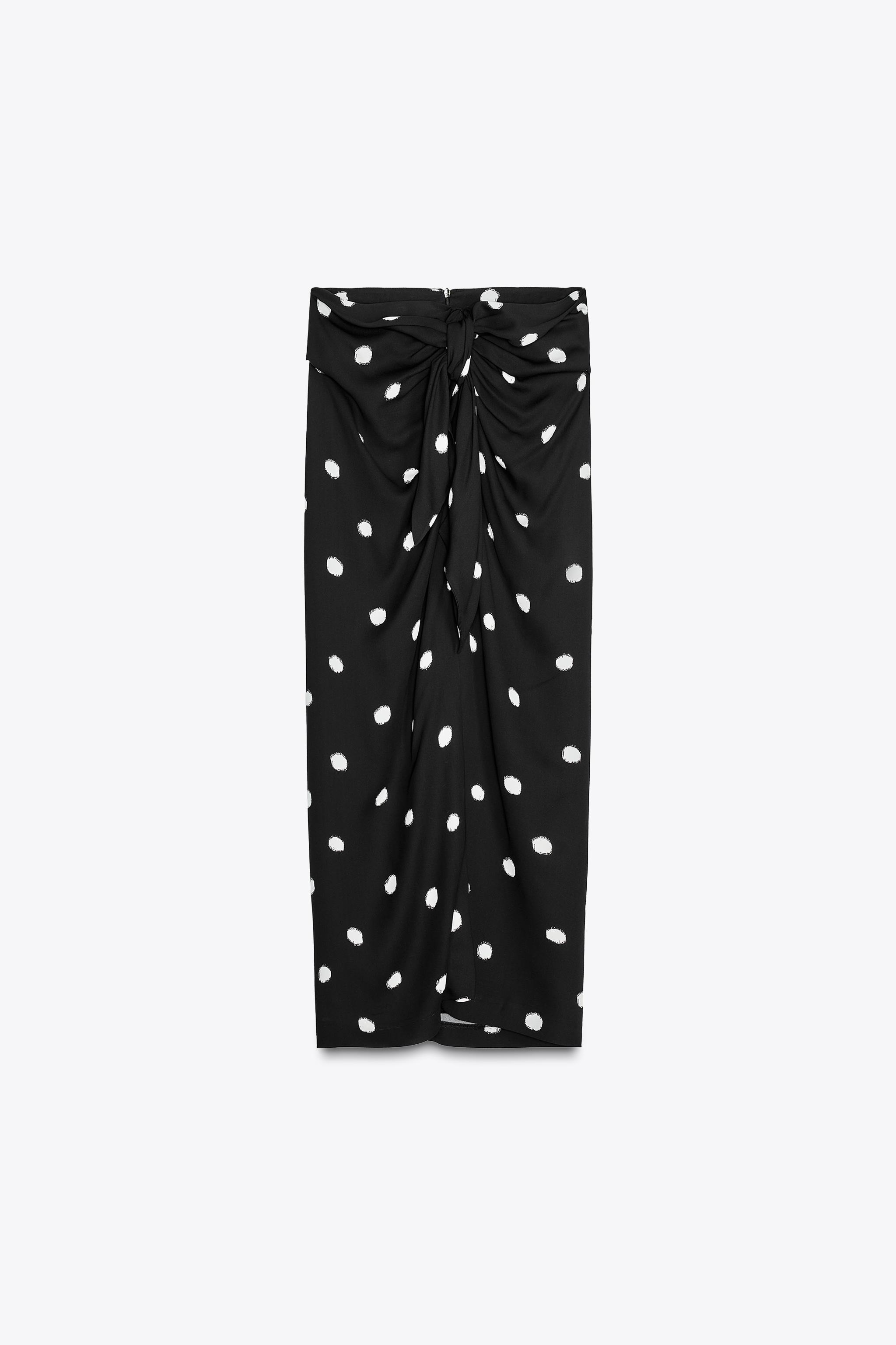 Zw Collection Polka Dot Midi Skirt