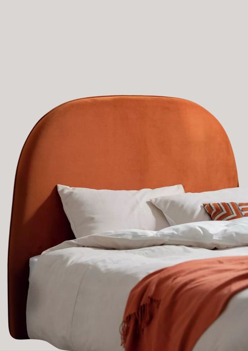 Rolland Velvet Headboard in Orange
