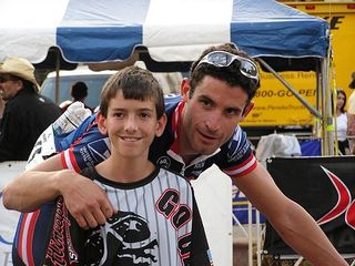 Hincapie and Stradford Helms, a young rider with juvenile diabetes