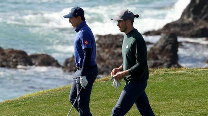 Matt Fitzpatrick and Gareth Bale at Pebble Beach