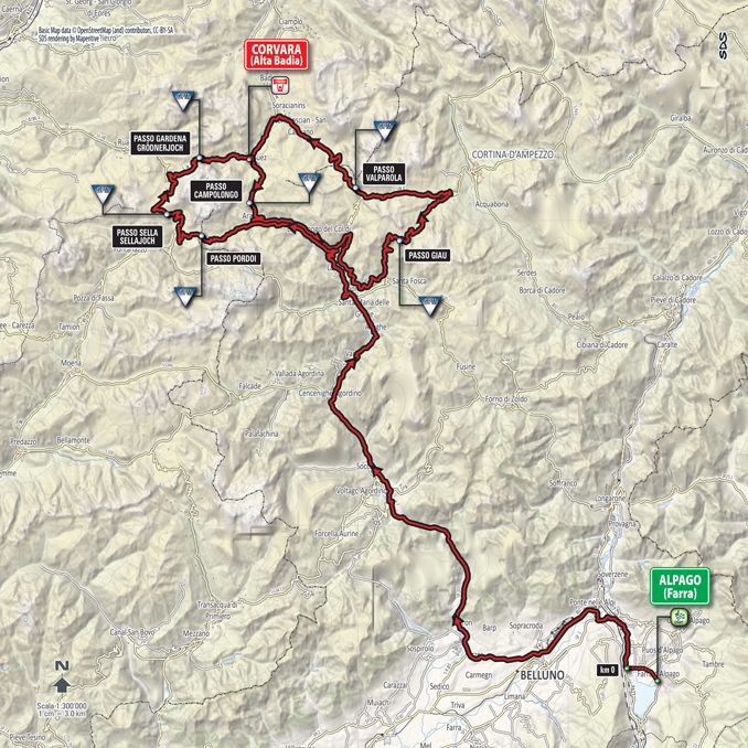 Giro d'Italia 2016: stage 14 map
