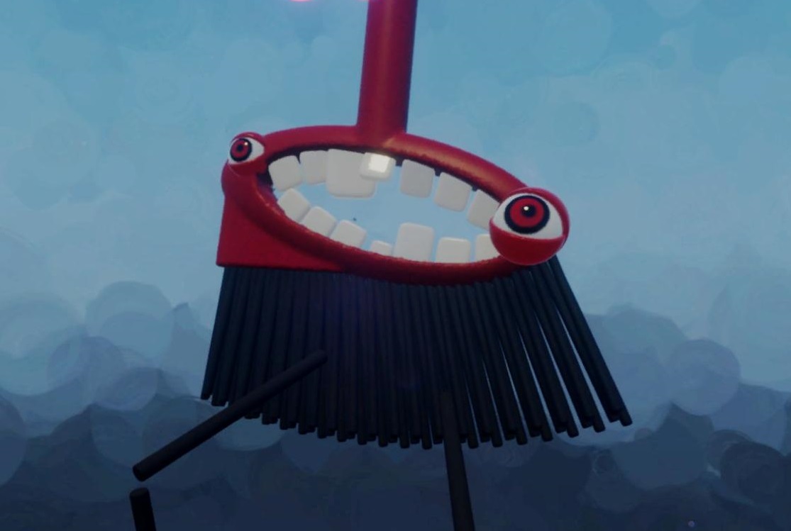 Dreams - a broom with legs and a face