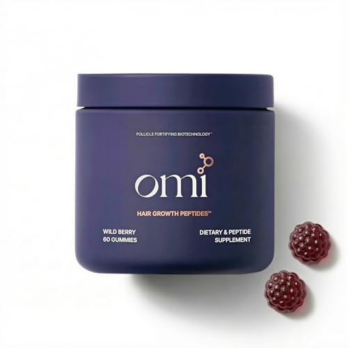 Omi - Peptides for Hair Growth, Gummies for Women With Patented Follicle Fortifying Biotechnology, Now in Delicious Wild Berry Flavor (60 Gummies)
