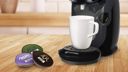 Image of Tassimo by Bosch Style coffee machine brewing coffee
