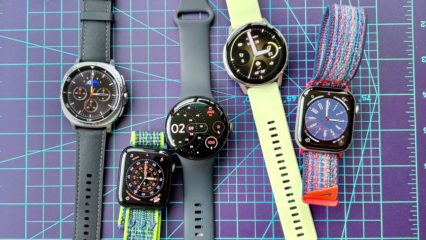A close-up of the best smartwatches in 2026, showing the Samsung Galaxy Watch 8, Apple Watch SE 3, Google Pixel Watch 4, Garmin Venu 4, and Apple Watch Series 11