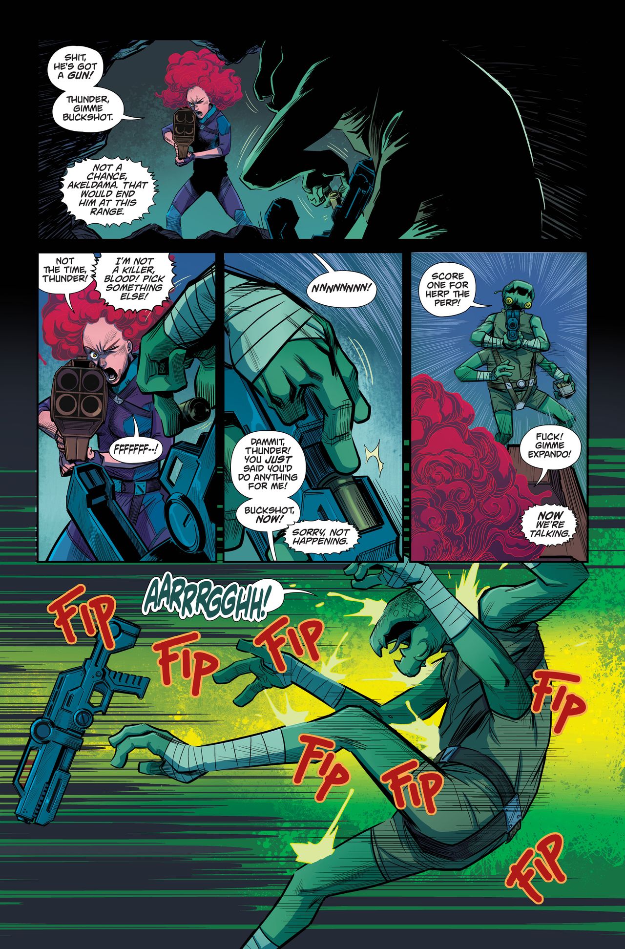 Interior pages from Blood &amp; Thunder #1.