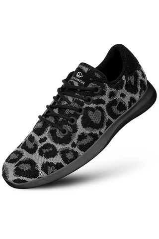 grey leopard print trainers, sustainable trainers