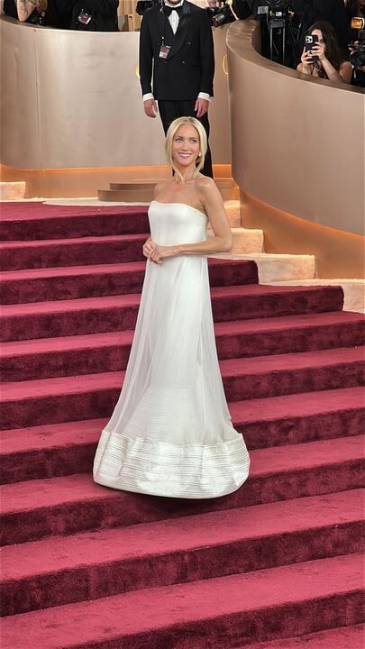 Brittany Snow arriving at the 2026 Golden Globes
