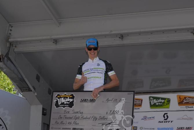 Ben Sonntag (American Interbanc/Cannondale) on the Whiskey 50 podium.