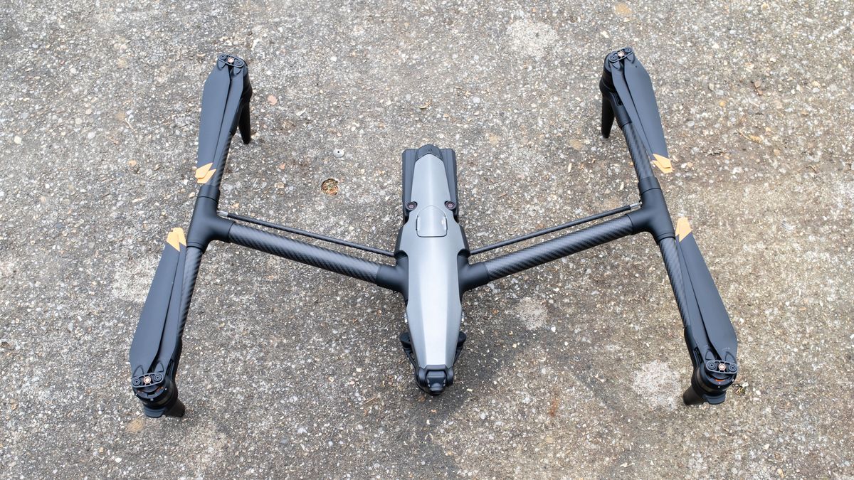 DJI Inspire 3-drone folded up in Travel Mode.