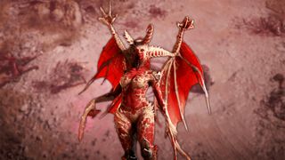 Diablo 4 Helltide Reborn Blood Maiden boss on a blurred background