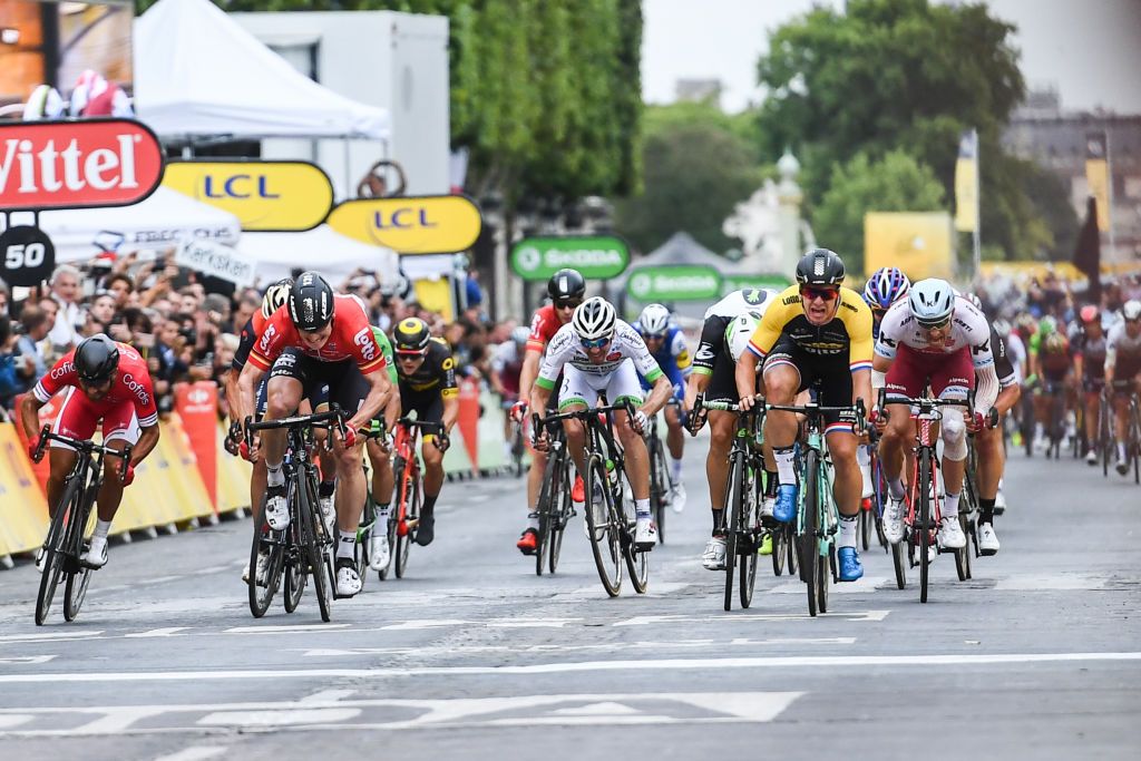 The final sprint on stage 21 of the Tour de France