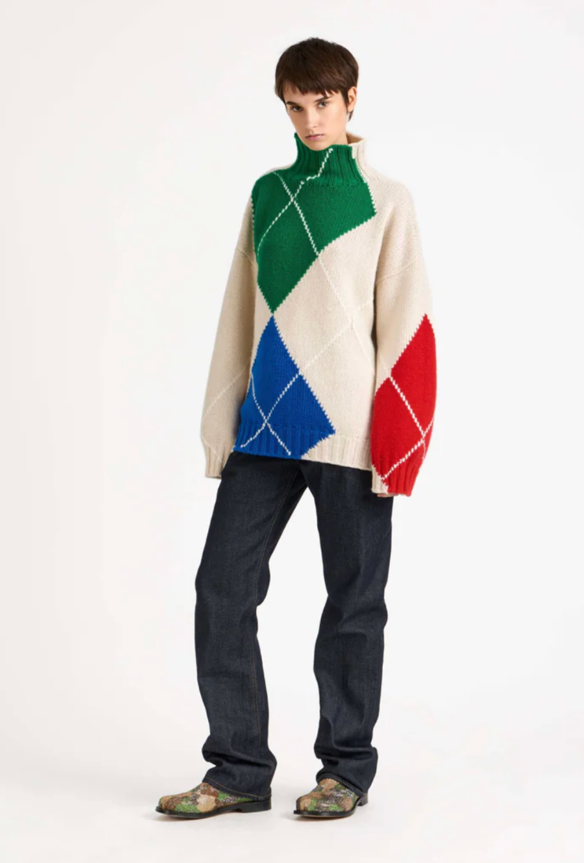 JW Anderson x Pringle, Turtle-Neck Argyle Jumper