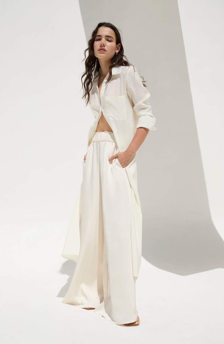 Belel High Waist Satin Wide Leg Pants