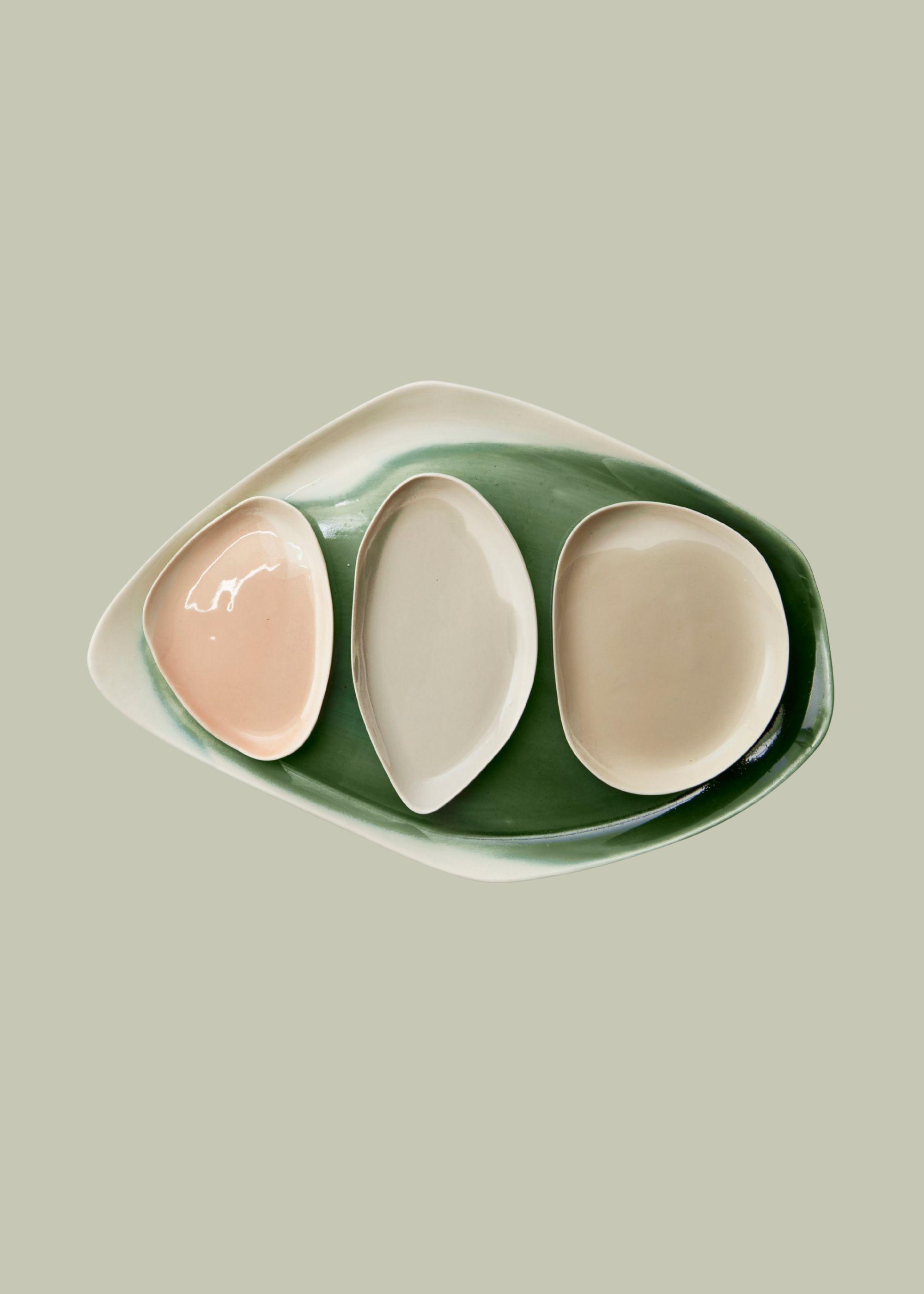 ABASK, Hand-Glazed Porcelain Long Serving Tray