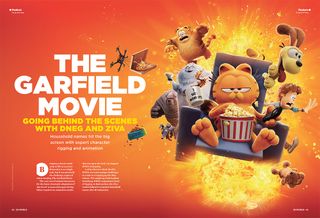 Spread from a 3D World feature on the making of the Garfield 3D animation,