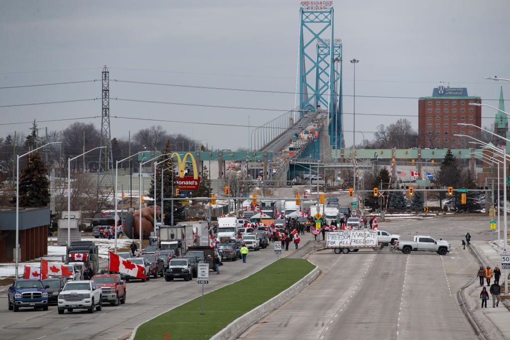 U.S.-Canada bridge blockade