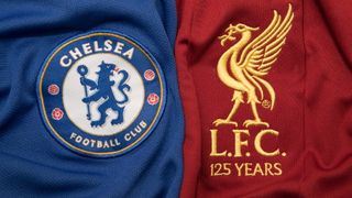 Badges of Carabao Cup final football teams Chelsea and Liverpool