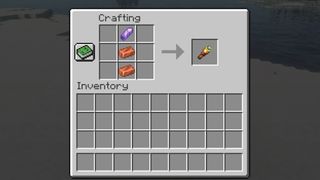 Minecraft copper - the crafting grid showing how to make a spyglass