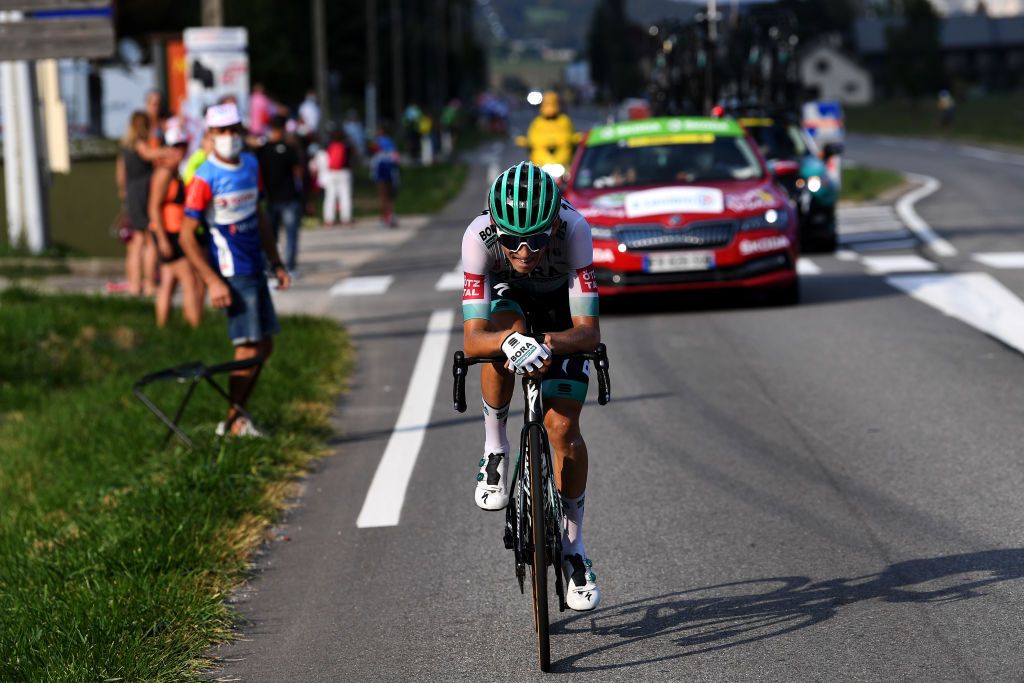 VILLARDDELANS FRANCE SEPTEMBER 15 Lennard Kamna of Germany and Team Bora Hansgrohe during the 107th Tour de France 2020 Stage 16 a 164km stage from La TourDuPin to VillardDeLans 1152m Auberge de la Cte 2000 TDF2020 LeTour on September 15 2020 in VillardDeLans France Photo by Tim de WaeleGetty Images