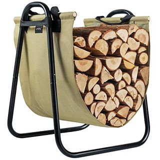 Tj.moree Fireplace Log Holder Rack With Canvas Log Carrier for Indoor Outdoor Wood Storage Log Bin Heavy Duty (olive Drab Faded)