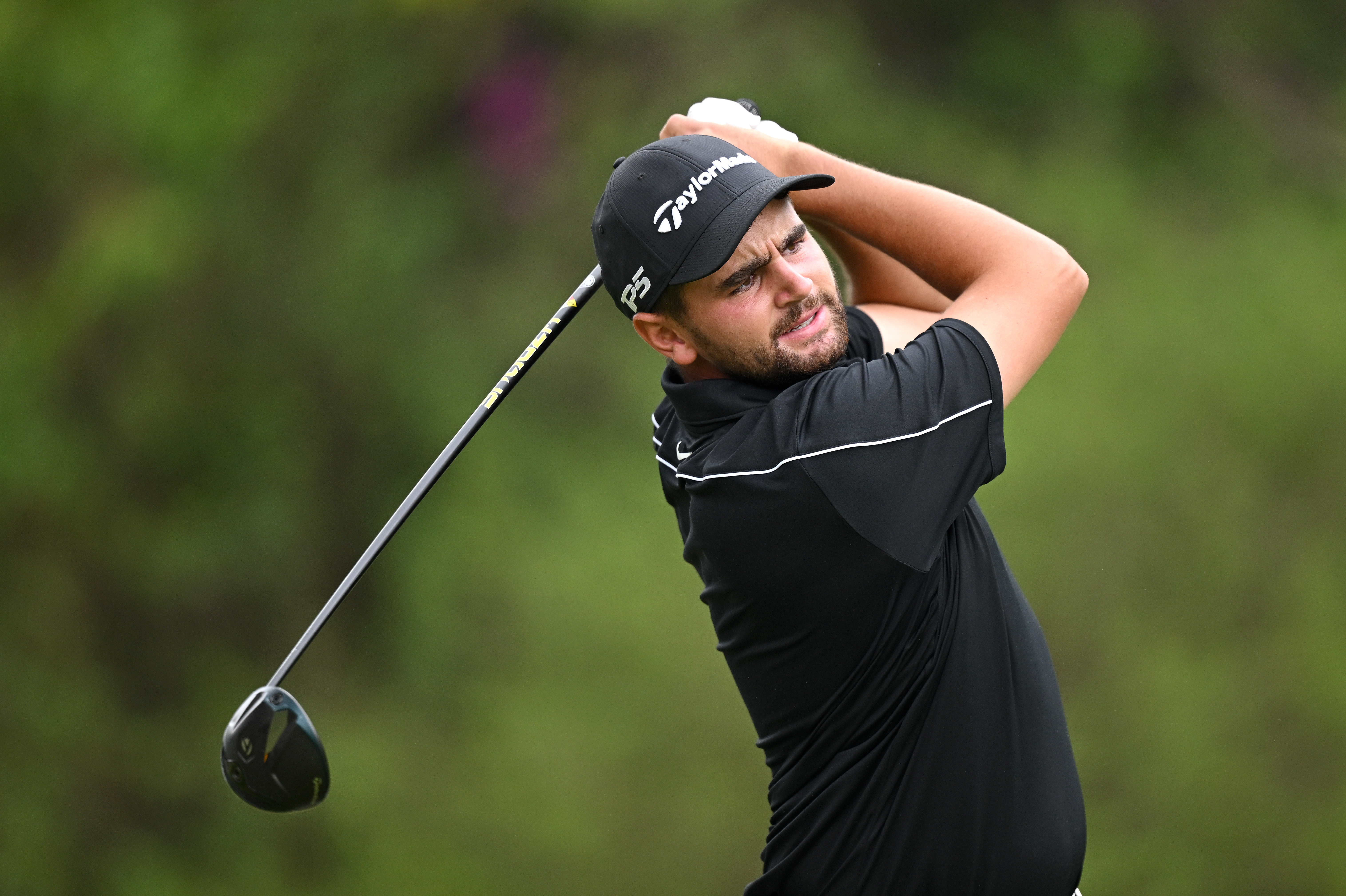 Casey Jarvis hits a driver off the tee