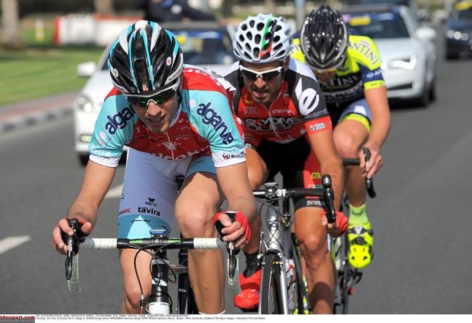Diogo Nu&ntilde;es (Banco-BIC Carmim), Francisco Mancebo (Skydive Dubai) and Willem Jakobus Smit (Vini-Fantini-Nippo) made up the breakaway