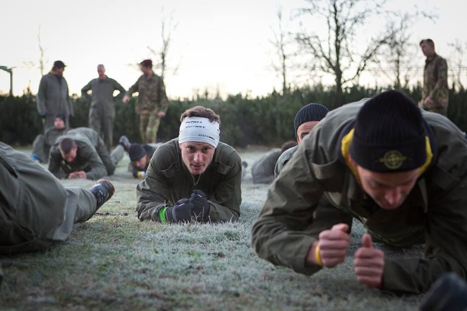 The riders army crawl along the ground