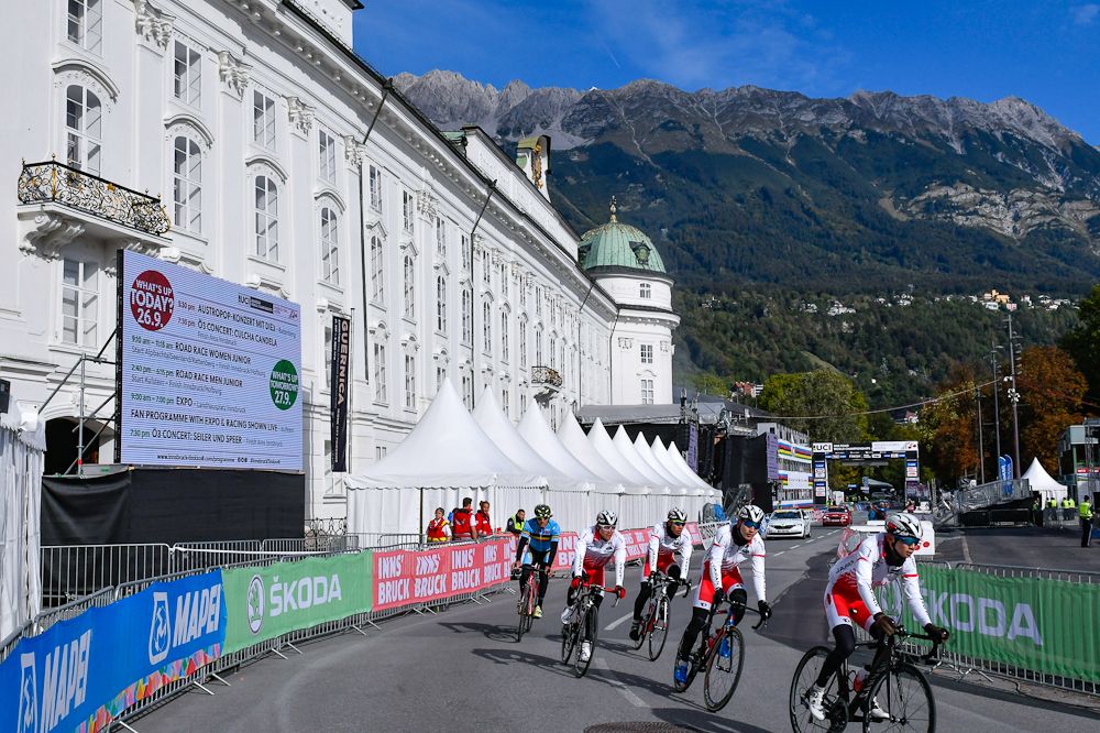Chinese riders on the road in Austria