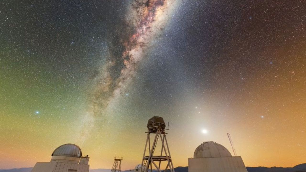 Milky Way and zodiacal light glow above telescopes in Chile | Space photo of the day for Aug. 15, 2025