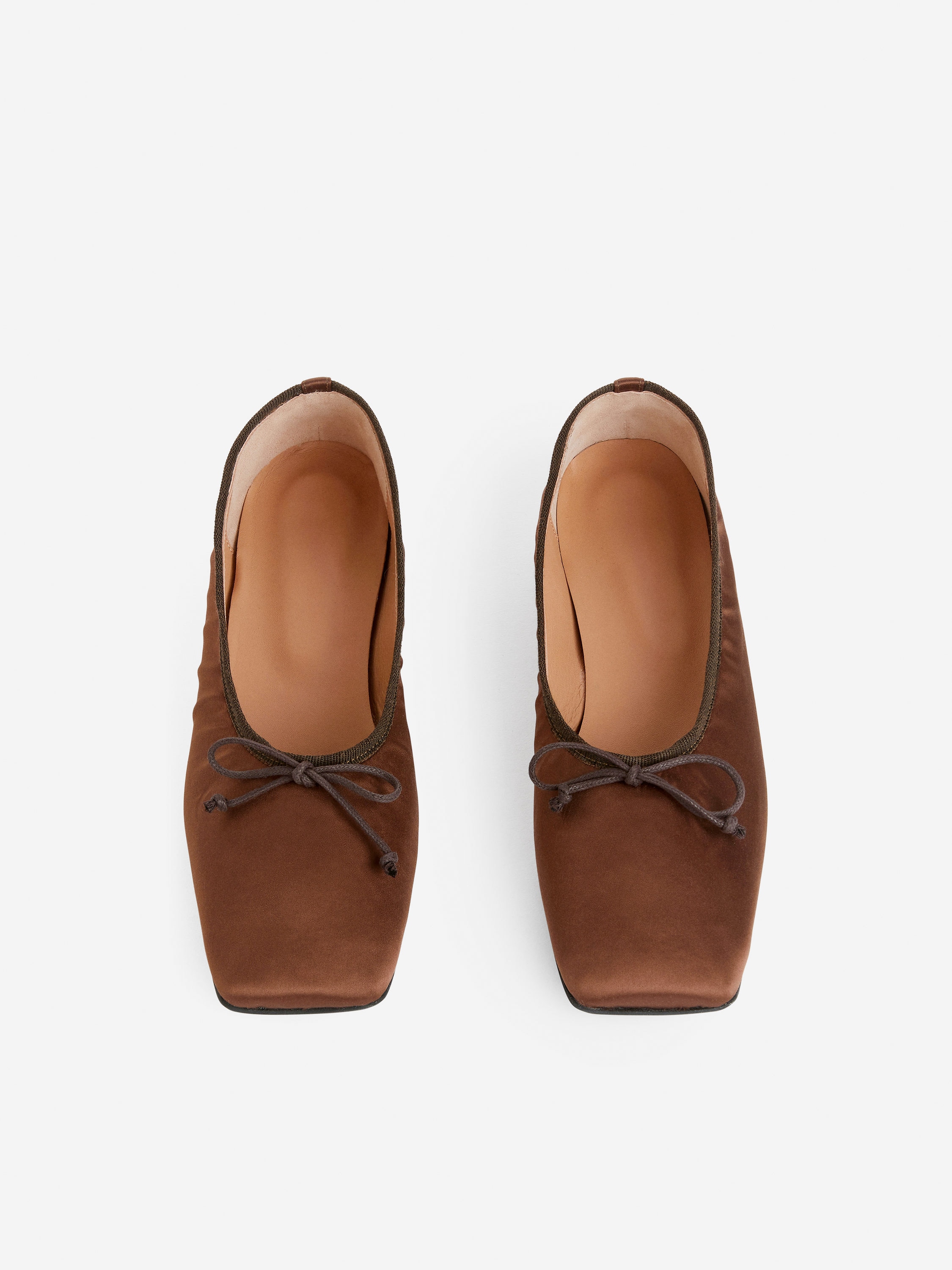 Satin Ballerinas – Dark Brown – Women – Arket Gb