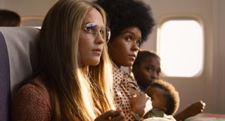 Alicia Vikander and Janelle Monáe as Gloria Steinem and Dorothy Pitman Hughes in 'The Glorias'.