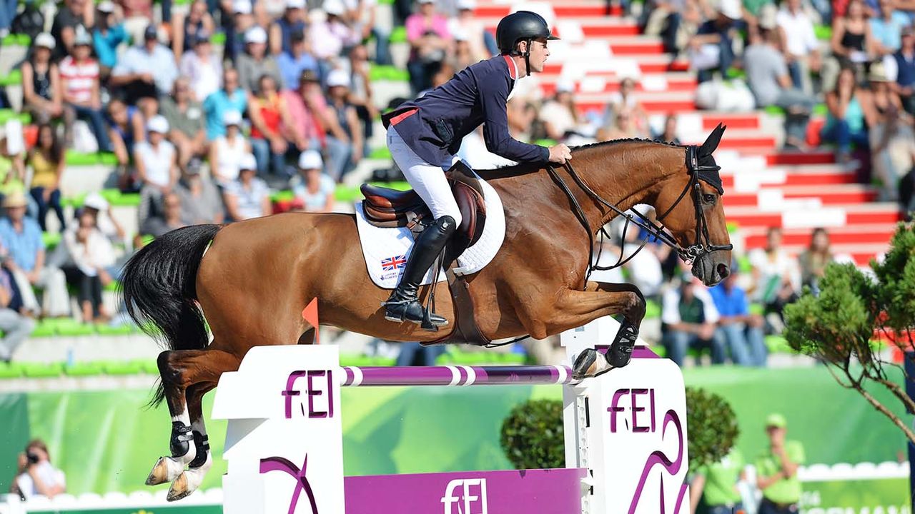 Scott Brash riding Hello Sanctos at the 2014 World Equestrian Games