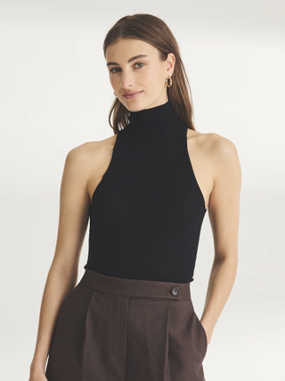 Fancy Cashmere Sleeveless Turtleneck