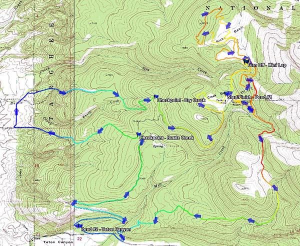 Map of Pierre's Hole 100 course