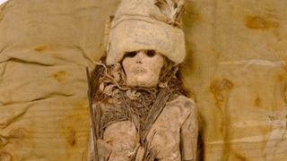 A mummy found at a cemetery in China.