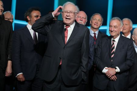 Warren Buffett speaking on stage during the Forbes Media Centennial Celebration at Pier 60 on September 19, 2017 in New York City