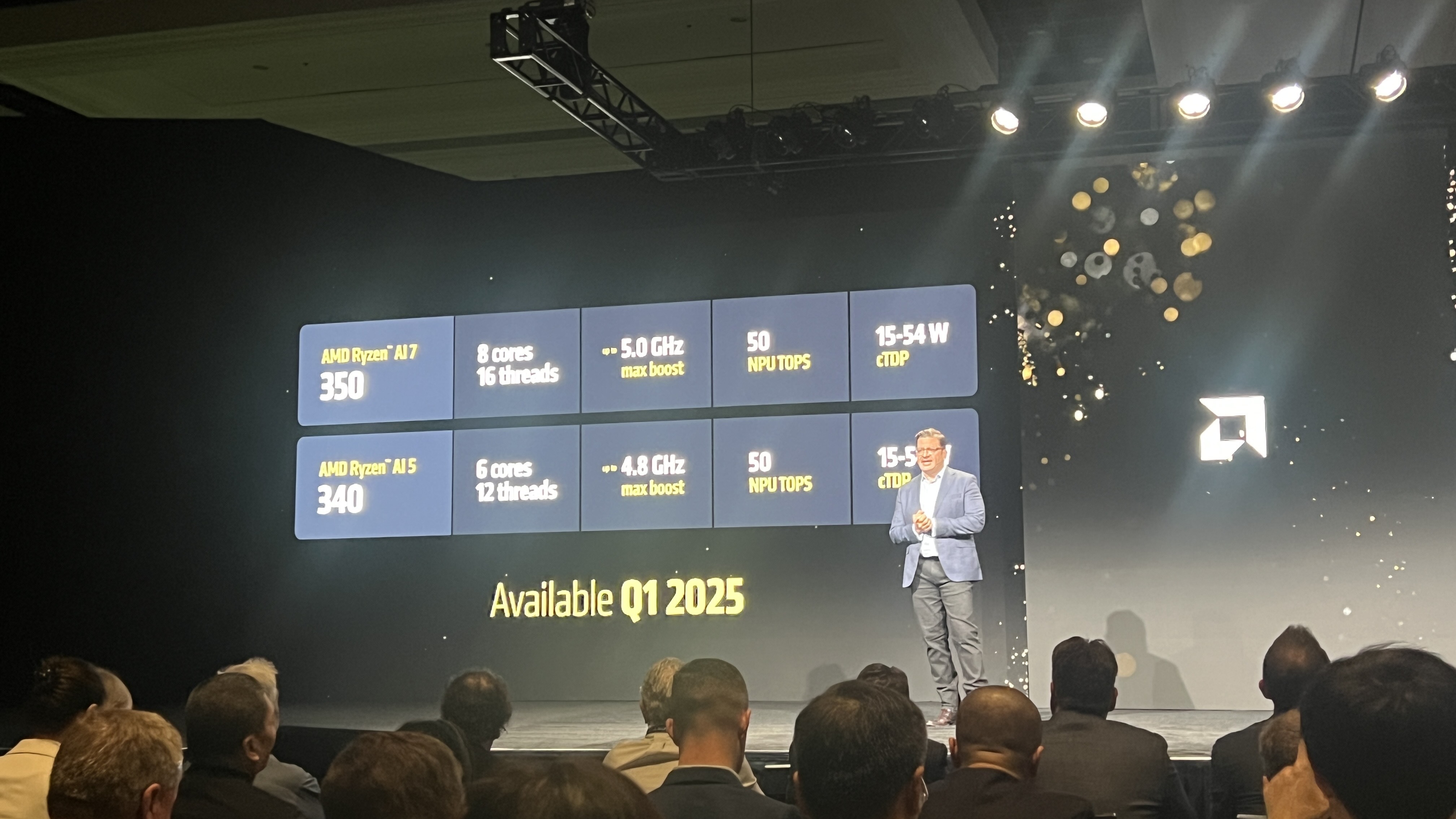 Um executivo da AMD apresentando na CES 2025