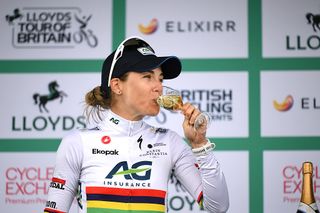 2025 Tour of Britain Women: Kim Le Court celebrates victory on stage 1