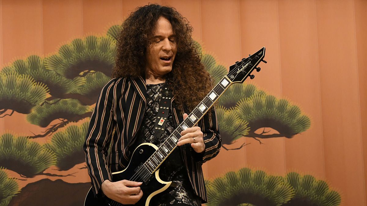 Musician Marty Friedman performs on stage during his Japan Heritage Special Live concert at Haneda airport on July 17, 2023 in Tokyo, Japan