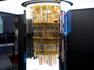 Quantum computer being displayed at CES 2020